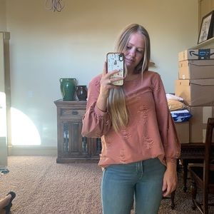 Ripped Pink Top